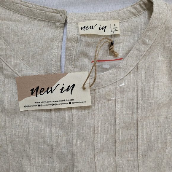 New In Tan Ruffled Babydoll Dress Women's Size Large Brand New with Tags - Picture 5 of 5